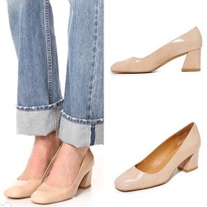 Stuart Weiztman Leather Nude Block Heel 11.5